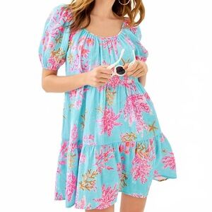 NWT Lilly Pulitzer zenini cover up dress in multi royal coral sz S